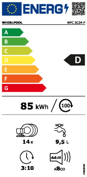 Vaatwassers Vrijstaand Whirlpool WFC3C34/wit detail 5