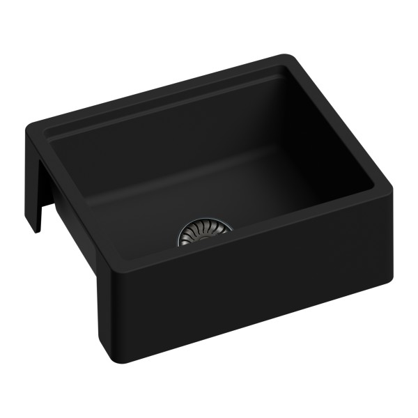 Enkele spoelbak Caressi CAGR60BK-TB vooraanzicht