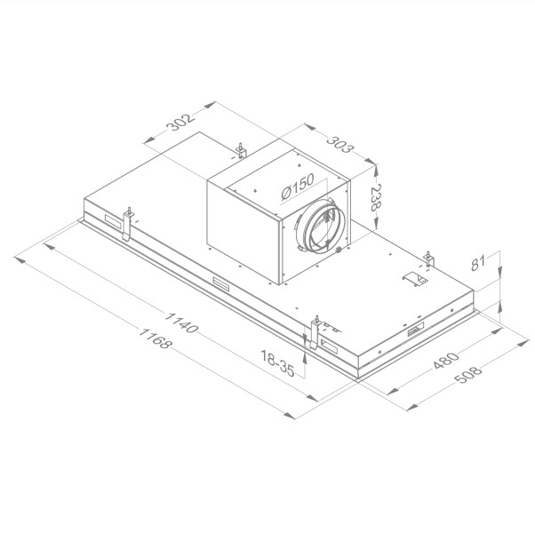 Dampkap inbouwgroep Novy 6840 / Novy Pure'line met verlichting detail 5