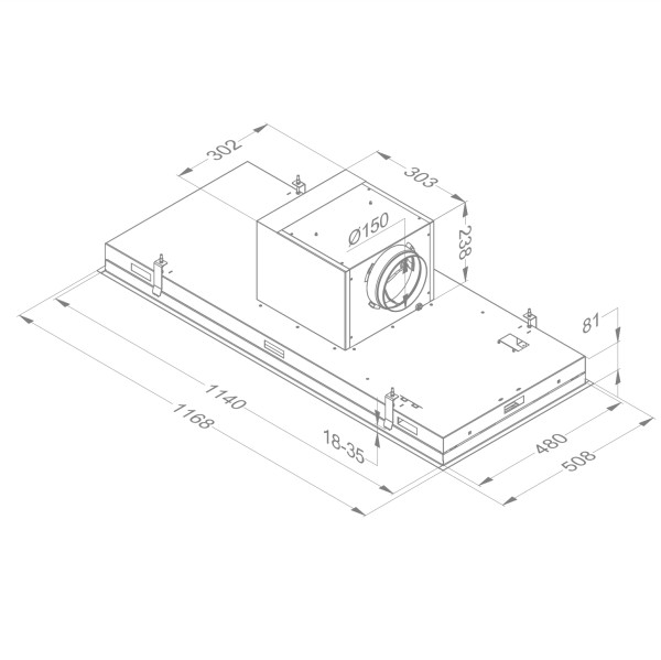 Hotte groupe aspirant Novy 6843 / Novy Pure'line zonder verlichting detail 4