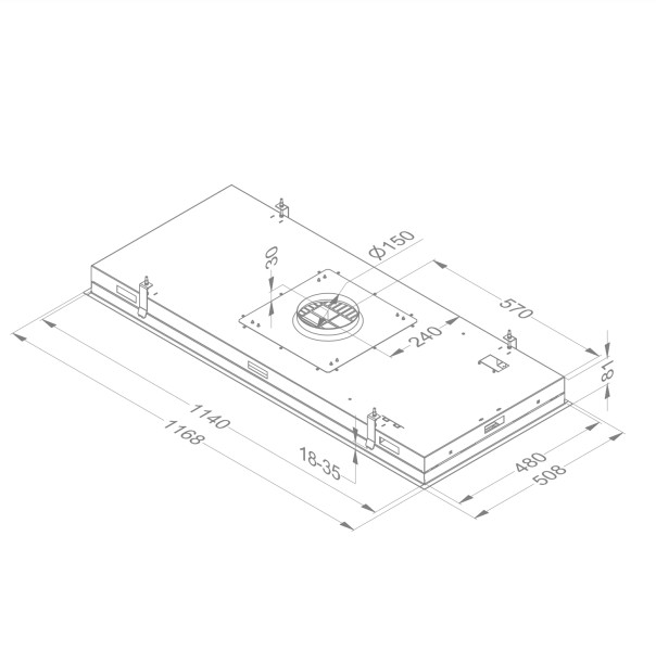 Hotte aspirante sans moteur Novy 6846 / Novy Pure'line met verlichting detail 4