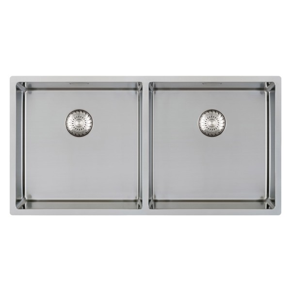 Dubbele spoelbak Caressi CAPP4040R10 vooraanzicht