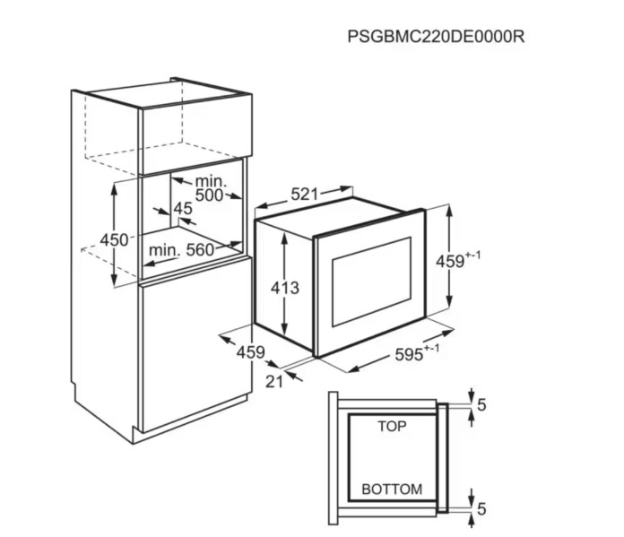 Combi : four + micro-ondes AEG MBS3423CM/+ detail 2