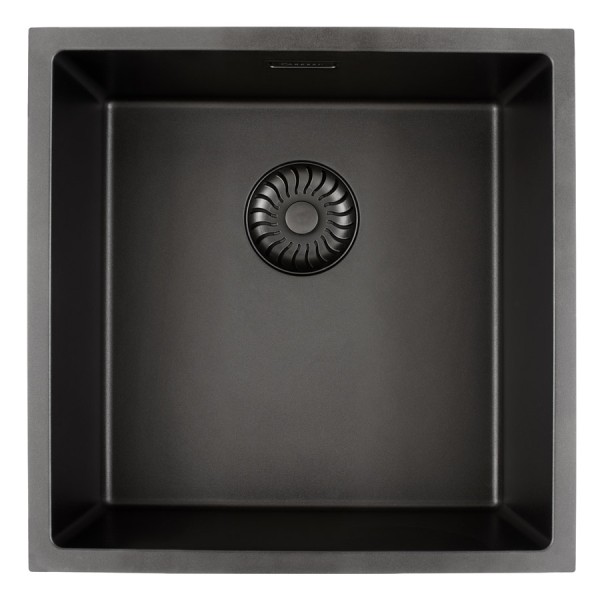 Evier 1 bassin Caressi CAGRPP40BK-TU vooraanzicht