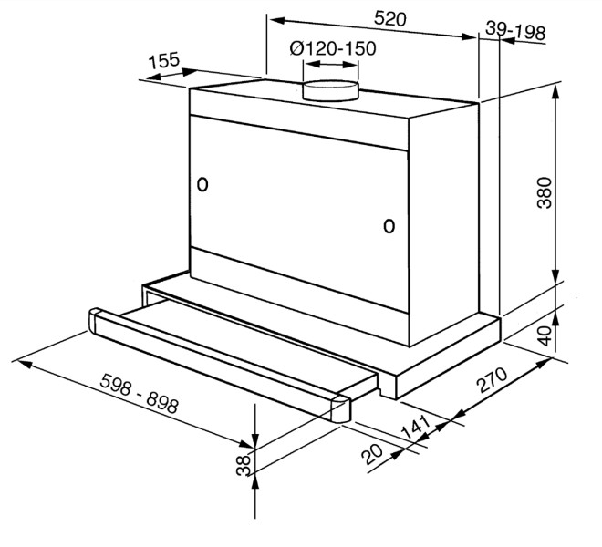 Hotte téléscopique Smeg KSET9XE2 detail 3