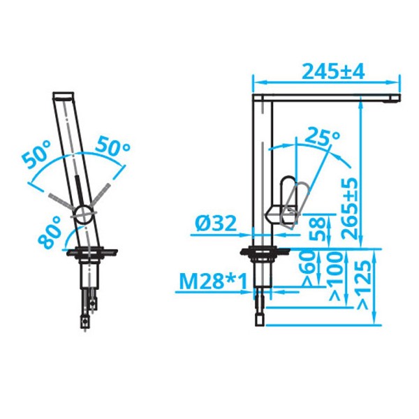 Robinet mono-commande Caressi CA119BKECO detail 1