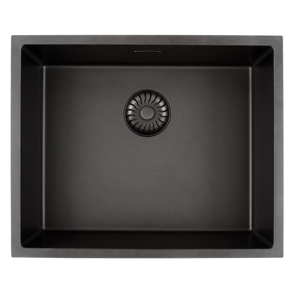 Enkele spoelbak Caressi CAGRPP50BK-TU vooraanzicht