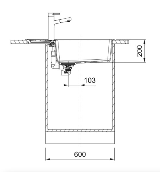 Enkele spoelbak Franke CNG61178MB1 detail 2