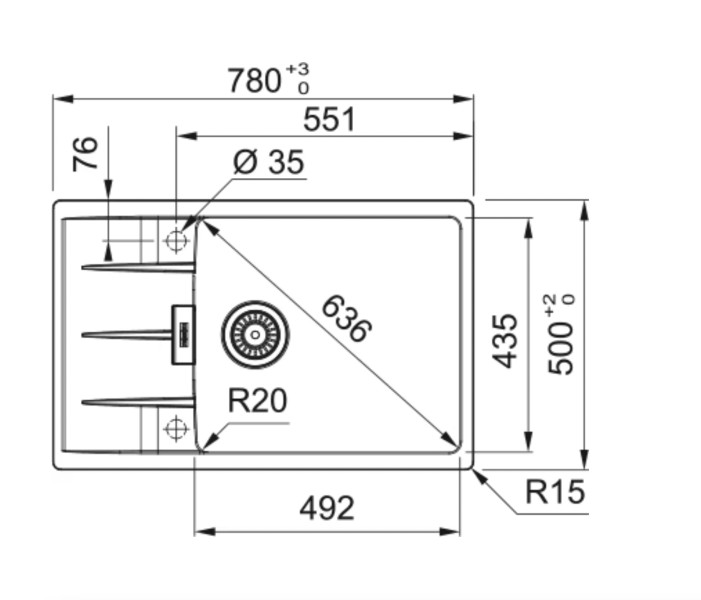 Evier 1 bassin Franke CNG61178MW1 detail 1