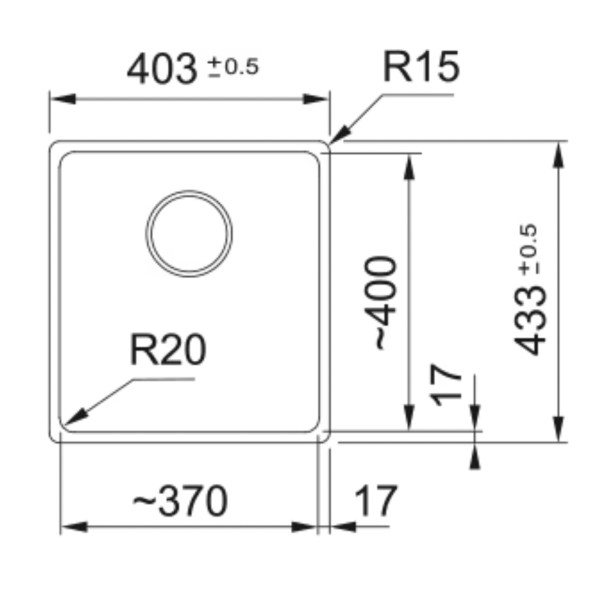 Enkele spoelbak Franke MRG210370MB1 detail 1