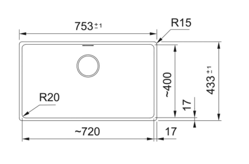 Enkele spoelbak Franke MRG110720MB1 detail 1