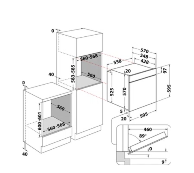 Four air pulsé/multifonction Whirlpool OMR35HR0X detail 5