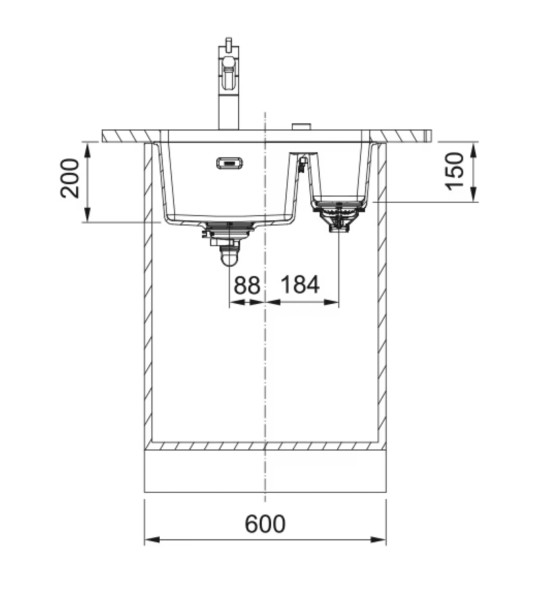 Evier 2 bassins Franke MRG260MBL1 detail 2