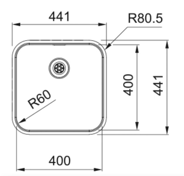 Enkele spoelbak Franke SRX2104001 detail 1