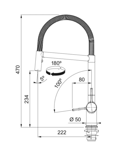 Eéngreepskraan Franke 301987 detail 2
