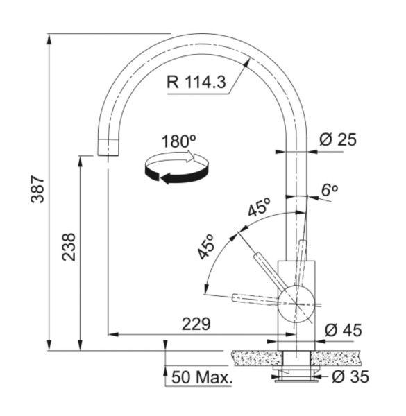 Robinet mono-commande Franke 301979 detail 3