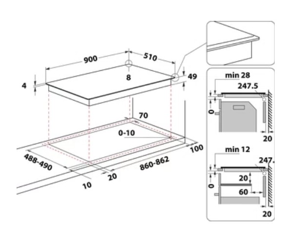 Taque de cuisson induction Whirlpool WT1090BA detail 5