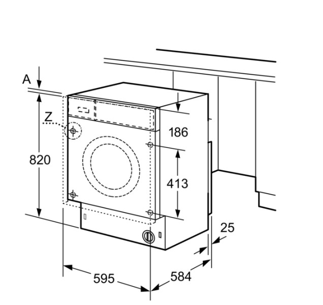 Lave- et sèche-linge combination encastrable Siemens WK14D543EU/was droog detail 3