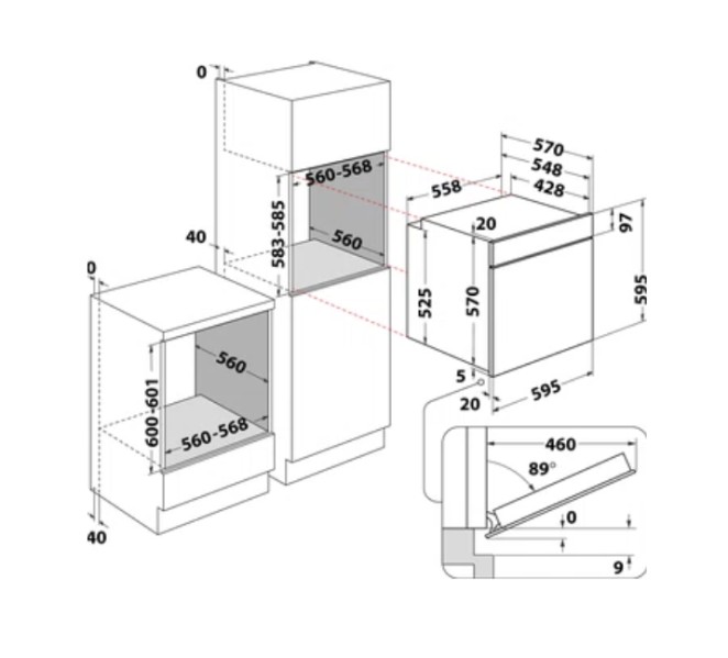Multifunctie oven Whirlpool OMK58HU1B / Zwart detail 5