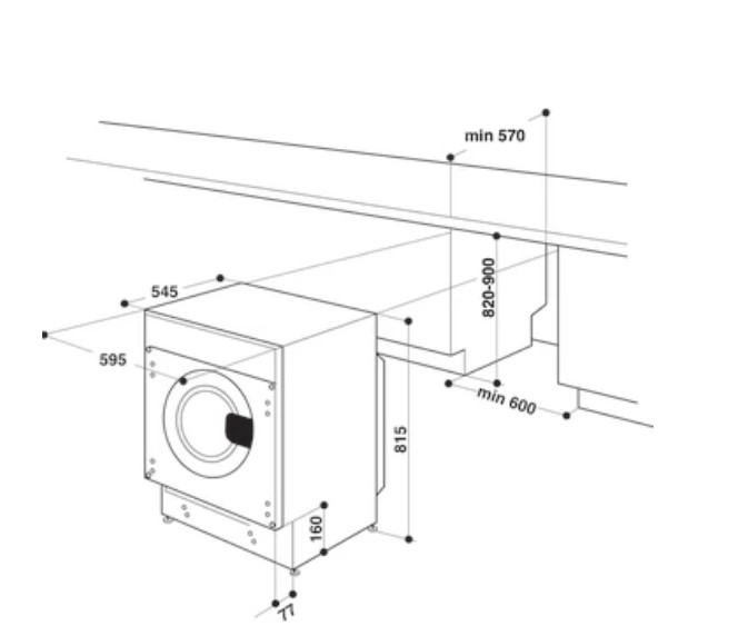 Lave- et sèche-linge combination encastrable Whirlpool BIWDWG961485EU detail 4