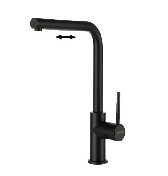 Robinet mono-commande Lorreine TWEED-BLACK-PVD vooraanzicht