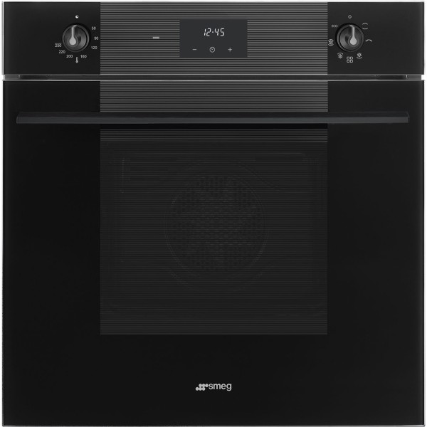 Four air pulsé/multifonction Smeg SF6100VB3/zwart vooraanzicht