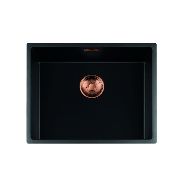 Evier 1 bassin Lorreine 50BQ-FU-COPPER vooraanzicht