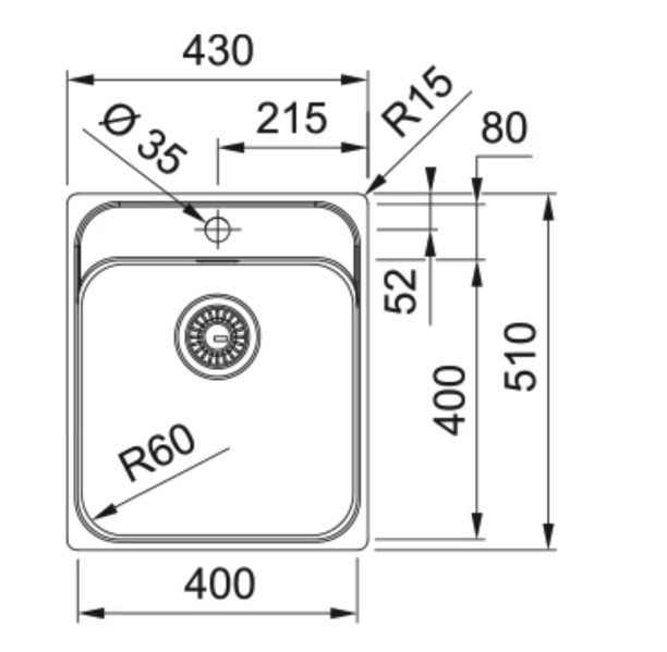 Evier 1 bassin Franke SRX210400TL1 detail 1