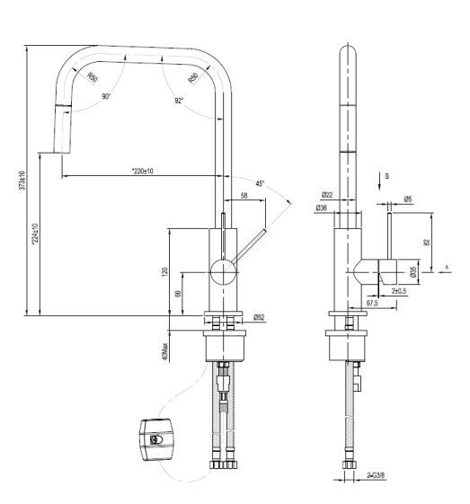 Robinet mono-commande Lorreine SPEY detail 1