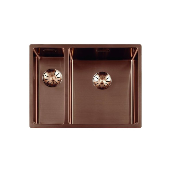 Anderhalve spoelbak Lorreine 1534SP-COPPER vooraanzicht