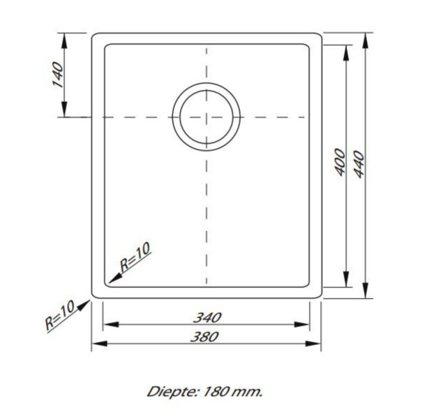 Evier 1 bassin Lorreine 34R detail 1