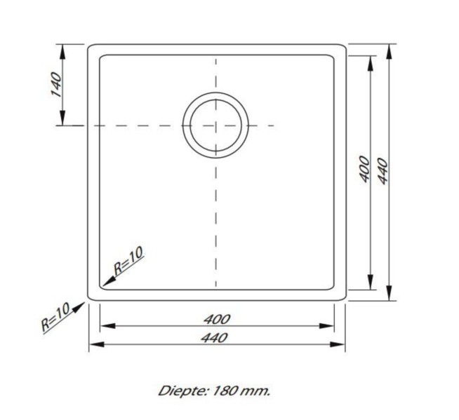 Evier 1 bassin Lorreine 40R detail 1