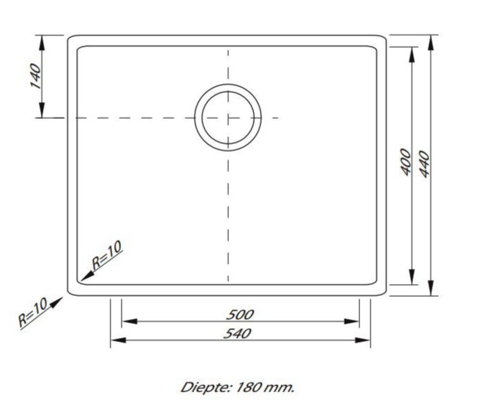 Evier 1 bassin Lorreine 50R detail 1