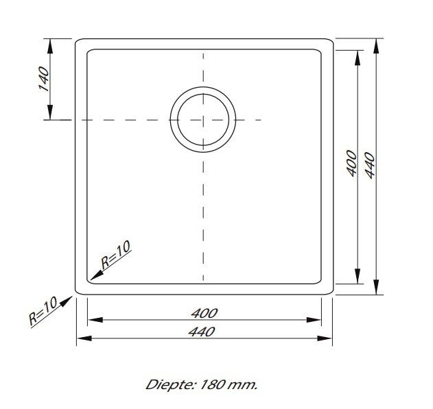 Evier 1 bassin Lorreine 40SP-COPPER detail 1
