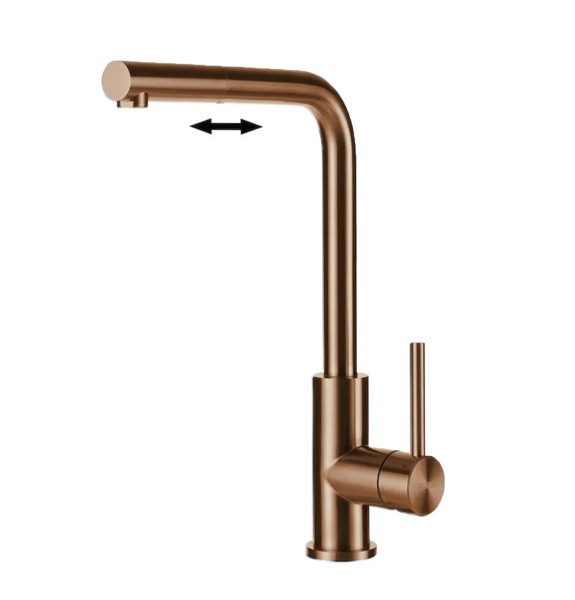 Robinet mono-commande Lorreine TWEED-COPPER vooraanzicht