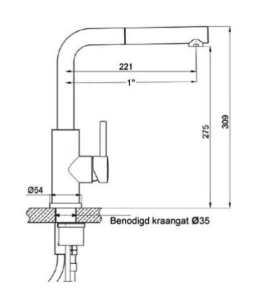 Eéngreepskraan Lorreine TWEED-BLACK-PVD detail 1