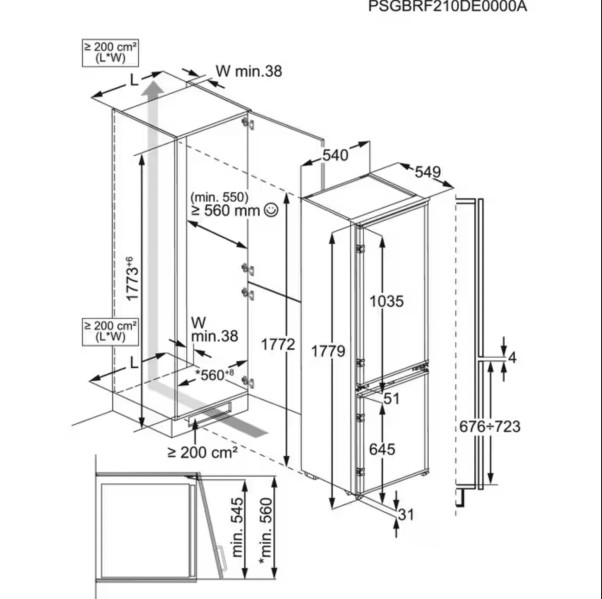 Combiné réfrigérateur/congélateur intégrable AEG OSC5S181ES/! detail 5