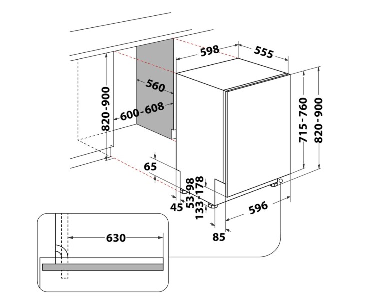 Lave-vaisselle full-intégré 60cm Whirlpool W8IHP42L detail 3