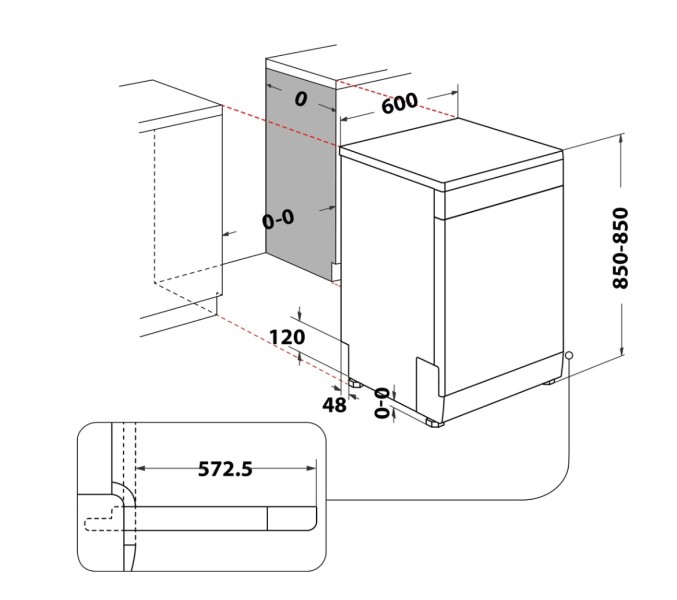 Lave-vaisselle pose libre Whirlpool WFC3C34/wit detail 4