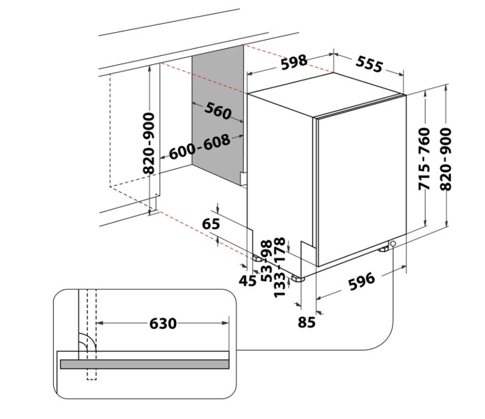 Lave-vaisselle full-intégré 60cm Whirlpool W7IHP40LC detail 5
