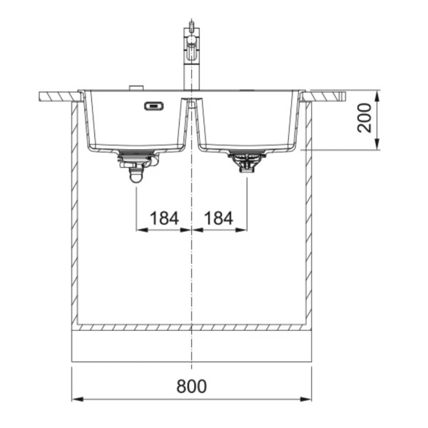 Dubbele spoelbak Franke MRG620KR1 detail 2