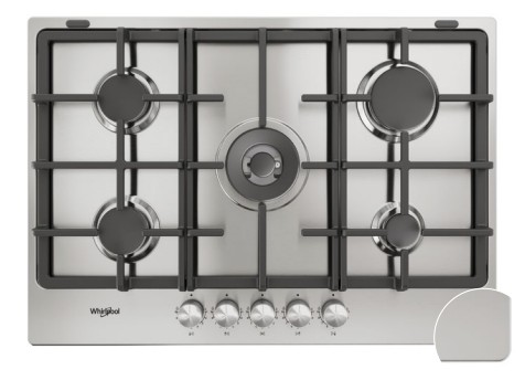 Taque de cuisson au gaz Whirlpool TKRL761IXK vooraanzicht