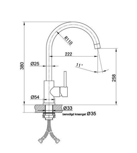 Eéngreepskraan Lorreine MERSEY-GOLD detail 1