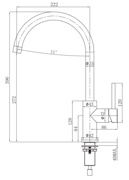 Eéngreepskraan Lorreine MERSEY-COPPER detail 1