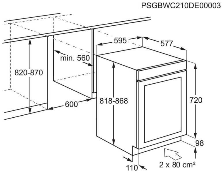 Wijnkast inbouw AEG AWUS040B8B detail 3
