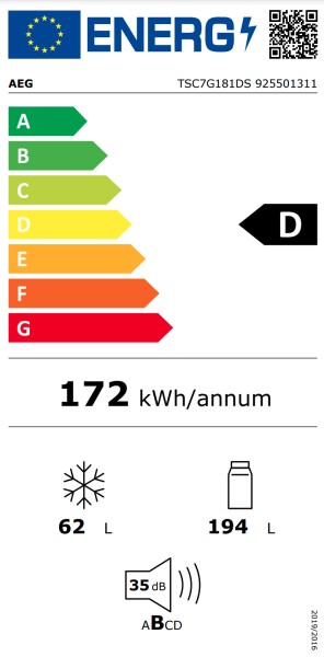 Combiné réfrigérateur/congélateur intégrable AEG TSC7G181DS/! detail 4