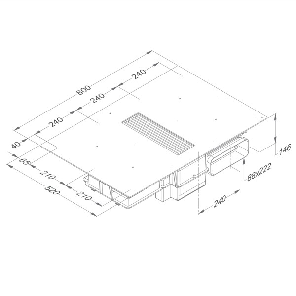 Kookplaat met ingebouwde dampafzuiging Novy 1861 / Novy Easy 80 detail 5