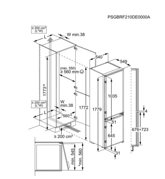 Combiné réfrigérateur/congélateur intégrable Zanussi ZNFN18ES3/@ detail 3