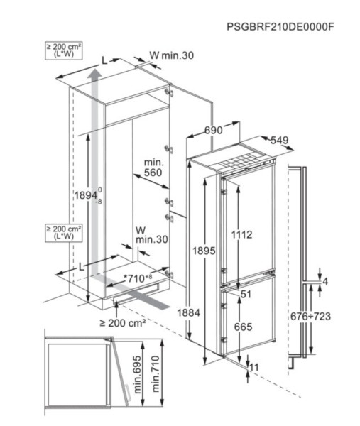 Combiné réfrigérateur/congélateur intégrable AEG NSC7G751ES detail 2