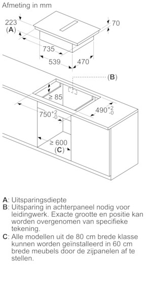 Kookplaat met ingebouwde dampafzuiging Siemens EX875LX67E// detail 5